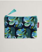 Pochette en coton Split marine - 21 x 24 cm