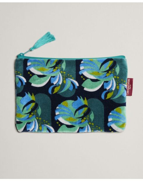 Pochette en coton Split marine - 21 x 24 cm