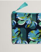 Pochette en coton Split marine - 21 x 24 cm