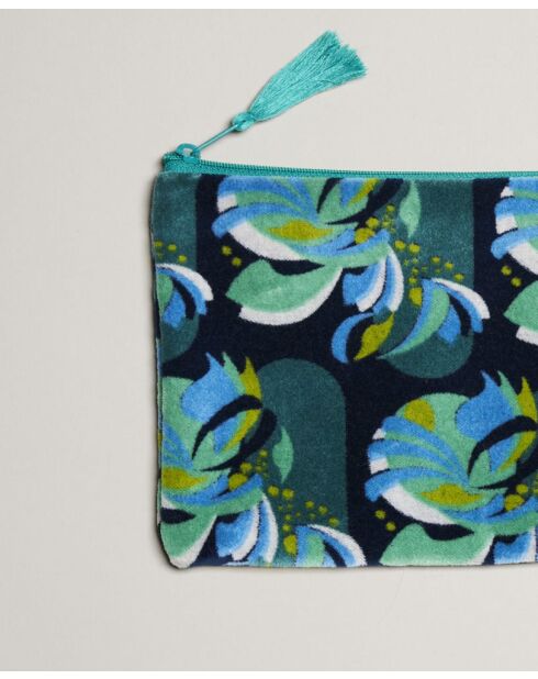 Pochette en coton Split marine - 21 x 24 cm