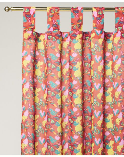 Rideau en coton Holy argile rouge - 260 x 110 cm