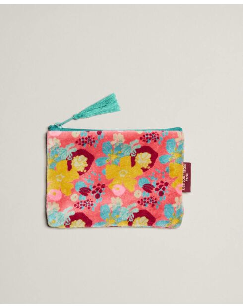 Pochette en coton Mackintosh corail - 15 x 11 cm