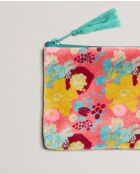 Pochette en coton Mackintosh corail - 15 x 11 cm