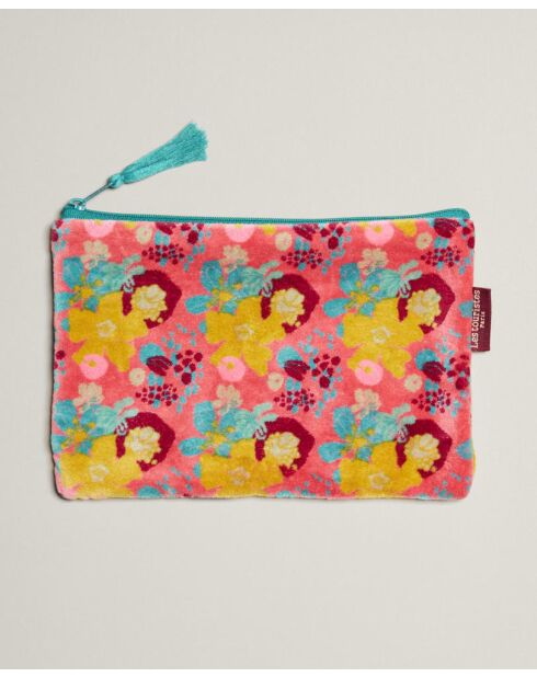 Pochette en coton Mackintosh corail - 21 x 24 cm