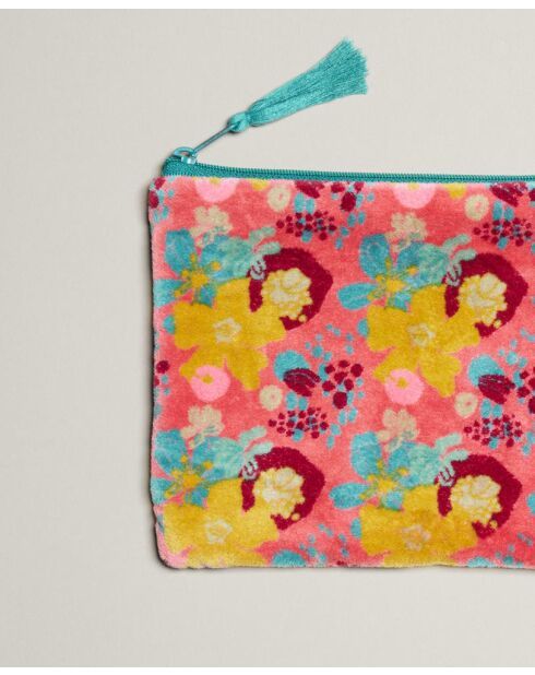 Pochette en coton Mackintosh corail - 21 x 24 cm
