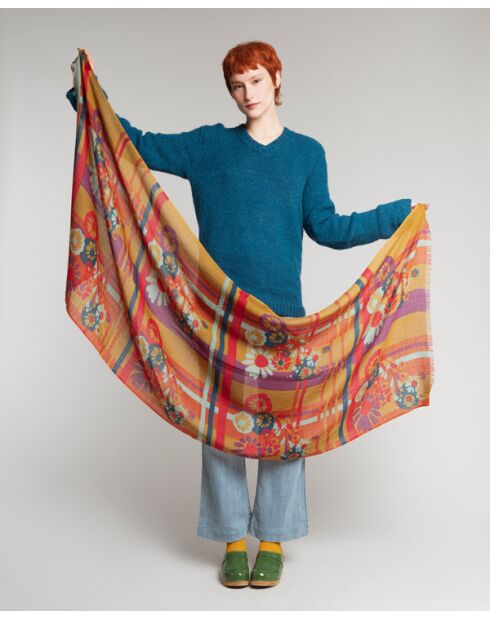 Echarpe en laine Dundee orange - 45 x 34 x 18 cm