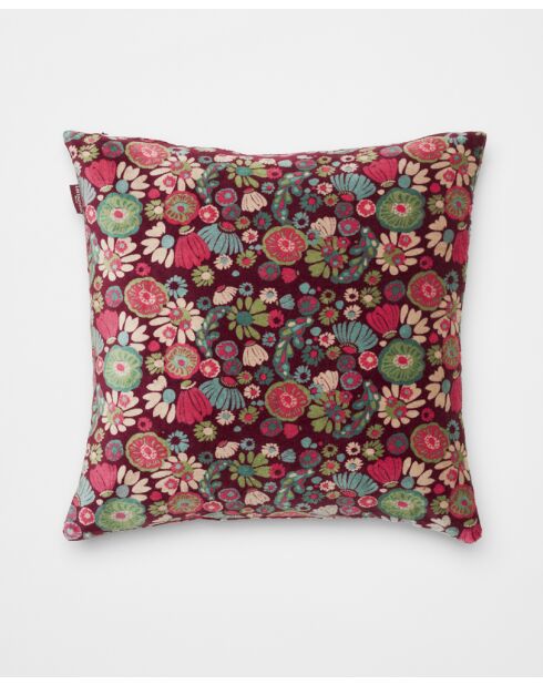 Molly bordeauxrood katoenen kussen - 45 x 45 cm