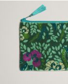 Pochette en coton Allegria verte - 21 x 24 cm