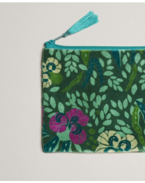 Pochette en coton Allegria verte - 21 x 24 cm
