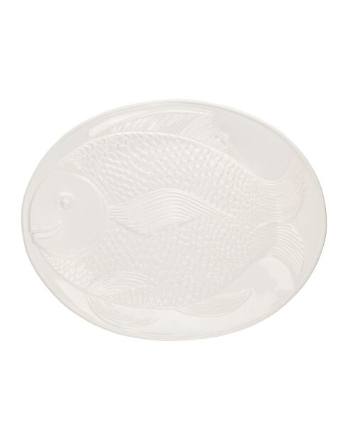 Plat ovale Poisson blanc - 46 x 36 cm