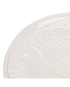 Plat ovale Poisson blanc - 46 x 36 cm