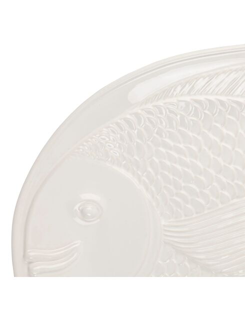 Plat ovale Poisson blanc - 46 x 36 cm