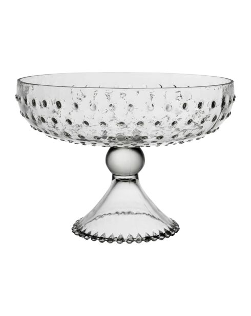 Cuenco Perloa transparente con soporte - D.25 x H.18,5 cm