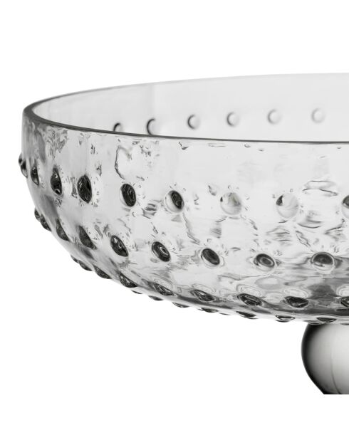 Cuenco Perloa transparente con soporte - D.25 x H.18,5 cm