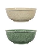 Lot de 2 coupes Floraly ivoire/sauge - D.25 cm