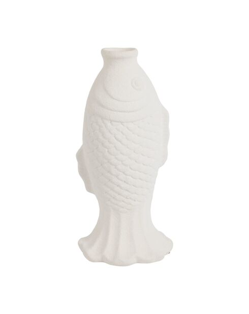 Jarrón de pescado blanco - 13,5 x 11,5 x H.28 cm