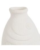 Weiße Fischvase - 13,5 x 11,5 x H.28 cm