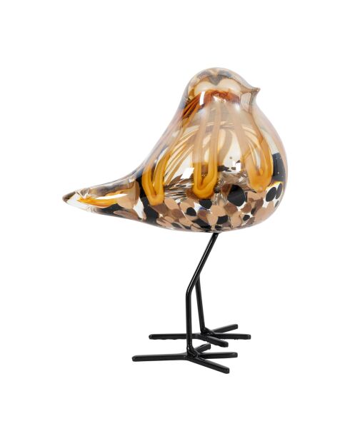 Decoración de gorrión serín marrón, 15 cm de alto