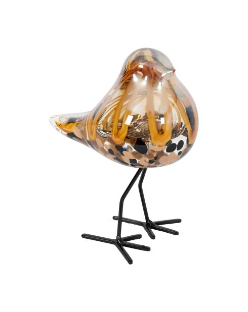 Decoración de gorrión serín marrón, 15 cm de alto