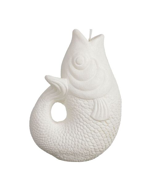 Bougie Poisson blanc - 11 x 6 x H.16 cm