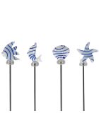 Set mit 4 blauen Bordemer Cocktailspießen - 13,5 x 1 x 3 cm