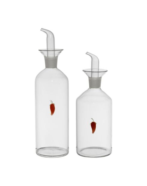 Bottiglia di olio e aceto al peperoncino - 45cl + 35cl