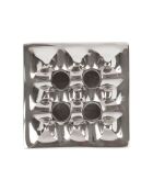 Cendrier Riva gris argenté - 9,5 x 9,5 x H.5,5 cm