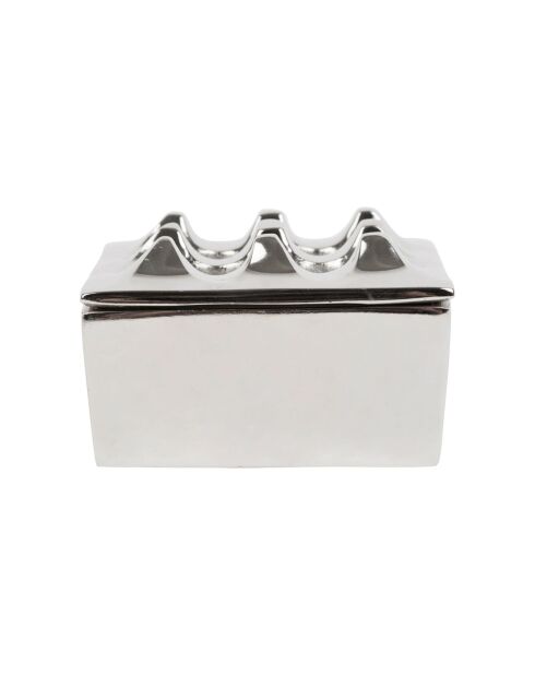 Cendrier Riva gris argenté - 9,5 x 9,5 x H.5,5 cm