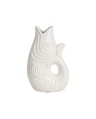 Weiße Seefischvase - 14 x 9 x H.19,5 cm