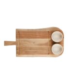 Planche décorative avec coupelle Dalbert naturel/blanc - 50 x 25 cm