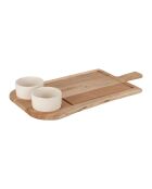 Planche décorative avec coupelle Dalbert naturel/blanc - 50 x 25 cm