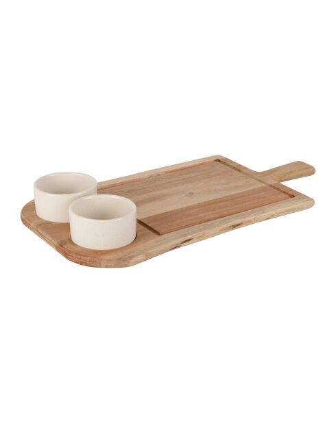 Planche décorative avec coupelle Dalbert naturel/blanc - 50 x 25 cm