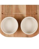 Planche décorative avec coupelle Dalbert naturel/blanc - 50 x 25 cm