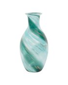 Sablon Vase aus Smaragd und Gold - D.16 x H.32 cm