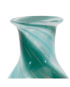 Sablon Vase aus Smaragd und Gold - D.16 x H.32 cm