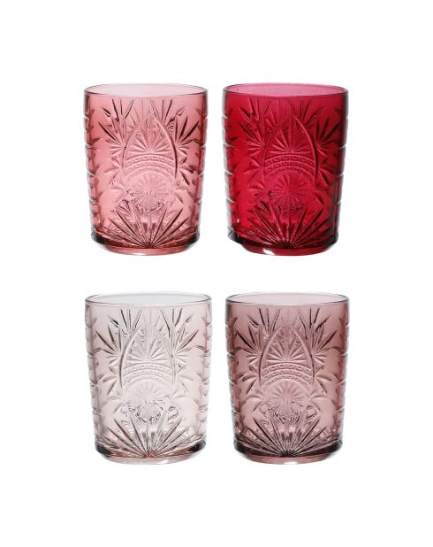 Lot de 4 gobelets en boîte Starla rose - 35cl