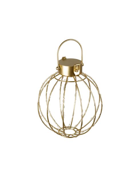 Laterne Tiltio goldfarben mit LED-Dekoration - H.23 cm