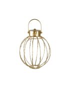 Laterne Tiltio goldfarben mit LED-Dekoration - H.23 cm