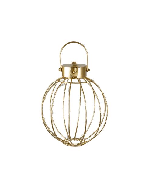 Laterne Tiltio goldfarben mit LED-Dekoration - H.23 cm