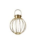 Laterne Tiltio goldfarben mit LED-Dekoration - H.23 cm