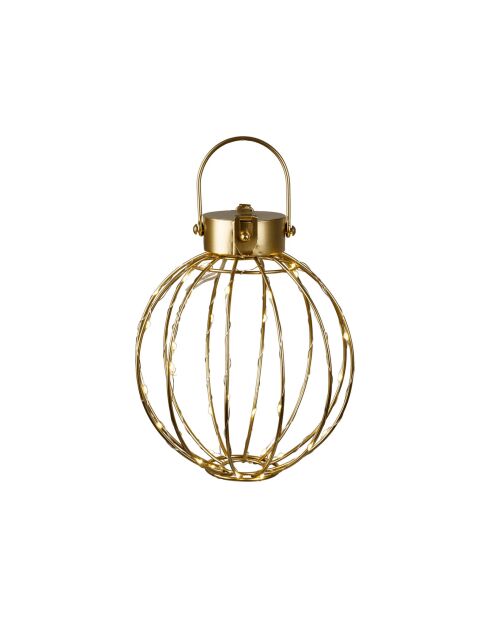 Laterne Tiltio goldfarben mit LED-Dekoration - H.23 cm