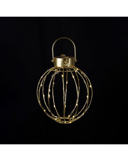 Laterne Tiltio goldfarben mit LED-Dekoration - H.23 cm