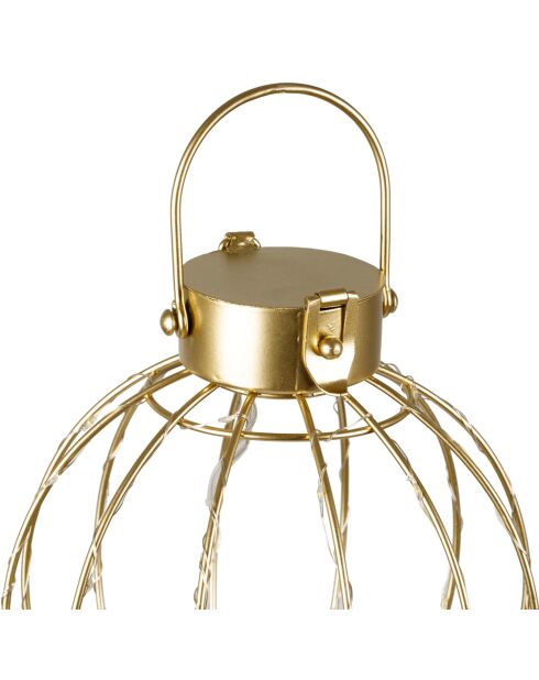 Laterne Tiltio goldfarben mit LED-Dekoration - H.23 cm
