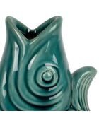 Smaragdgrüne Seefischvase - 14 x 9 x H.19,5 cm