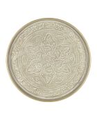 Rundes Tablett in Arabise-Grau/Gold - D.36 cm