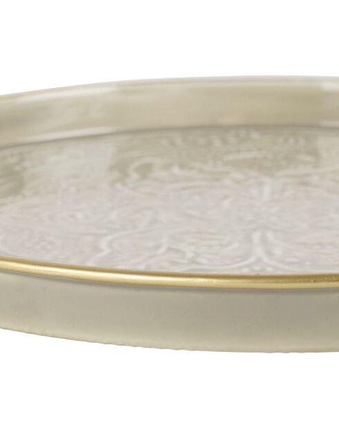 Rundes Tablett in Arabise-Grau/Gold - D.36 cm