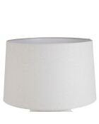 Lampe Tahra blanche et lin - D.40 x H.59 cm