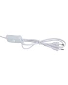 Lampe Tahra blanche et lin - D.40 x H.59 cm