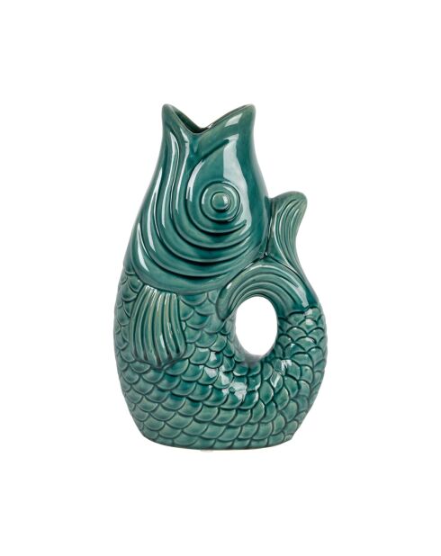 Smaragdgrüne Seefischvase - 20 x 13 x H.30 cm