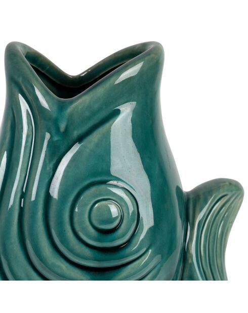 Smaragdgrüne Seefischvase - 20 x 13 x H.30 cm